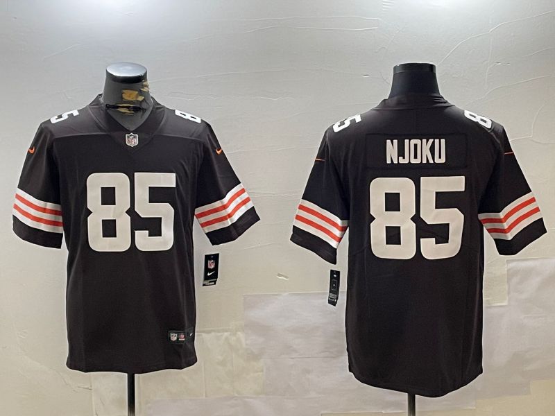 Men Cleveland Browns #85 Njoku Brown Second generation 2024 Nike Limited NFL Jersey style 1->cleveland browns->NFL Jersey
